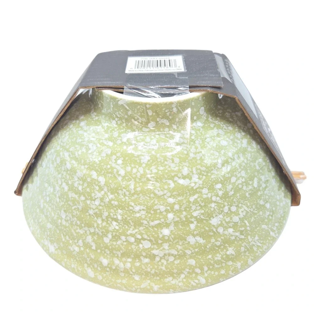 SH Home Sakura Cherry Blossom Ceramic Ramen Noodle Bowl‎ Green Chopsticks Spoon